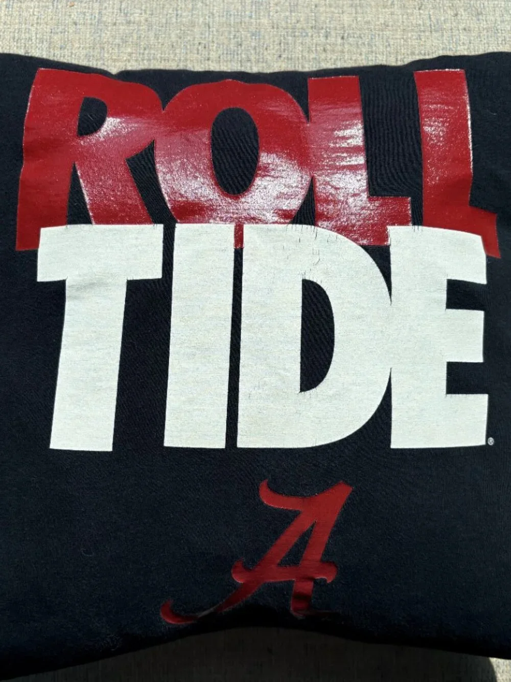 University of Alabama Roll tide reworked t-shirt throw pillow cover dorm decor